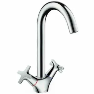 Baterie bucatarie Hansgrohe Logis Classic cu dubla comanda crom