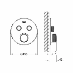 ORNAMENT ROTUND SMART CONTROL TERMOSTATAT 2 VALVE CROM-ALB
