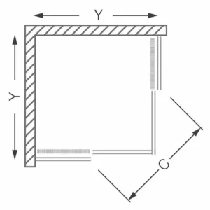 Cabina de dus patrata cu usi glisante Roth Lega Line LLS2 900 90x90