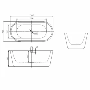 Cada freestanding Florida Ava 159x75 cm