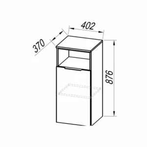 Dulap mediu suspendat KolpaSan Lana gri 87x40 cm Pal