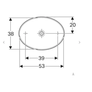 LAVOAR PE BLAT GEBERIT VARIFORM, OVAL B-55CM,T-40CM, FARA PREAPLIN, ALB