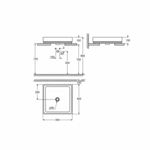 LAVOAR CUBE CERAMIC 40X40 MONTAJ PE BLAT PURE GUARD