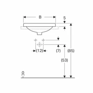 LAVOAR INCORPORAT GEBERIT VARIFORM, OVAL B-50CM, T-40CM, PREAPLIN VIZIBIL, GLAZURAT ALB