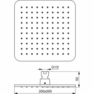 PARA DUS IDEALRAIN CUBE PATRATA 200X200 MM