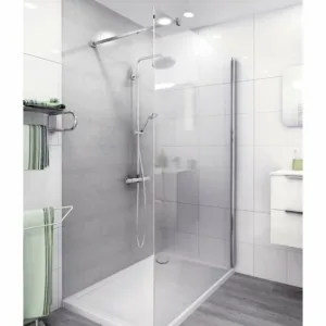 PARAVAN DUS EI TWF 1200/2000, PROFIL CROM, STICLA TRANSPARENTA 6MM, LUNGIME BRAT SUSTINERE 1200 MM