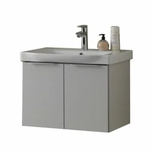 Set dulap suspendat si lavoar KolpaSan Lana Pal gri 65 cm