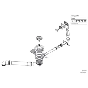 Sifon Hansgrohe D16 10 pentru chiuveta din granit cu o cuva