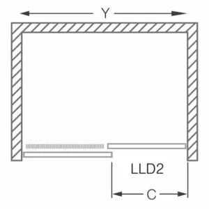 USA DUS CULISANTA PLUS PARTE FIXA 120, PENTRU NISA, PROFIL CROM, STICLA TRANSPARENTA LLD2/1200 (SE POATE COMBINA CU LLB)