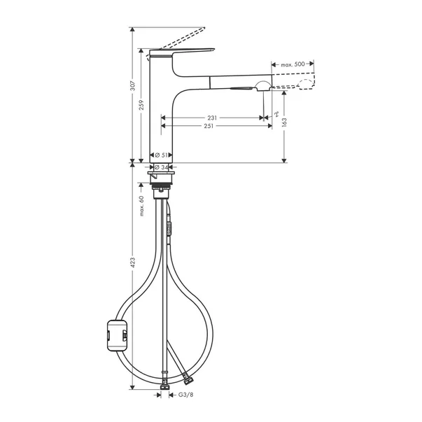 baterie-bucatarie-cu-dus-extractibil-hansgrohe-zesis-m33-160-negru-mat-2-tipuri-de-jet-162690-2.webp