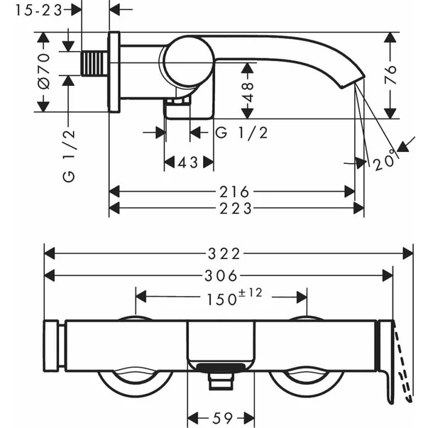 baterie-cada-alb-mat-hansgrohe-vivenis-401110-2.webp