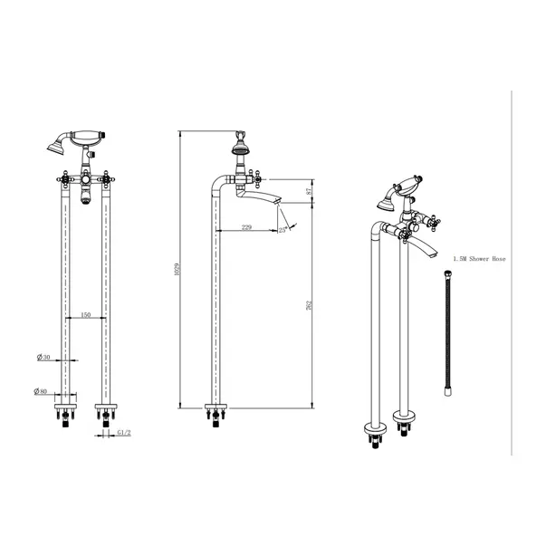 baterie-cada-dus-freestanding-fdesign-lacrima-bronz-periat-cu-set-de-dus-310885-2.webp