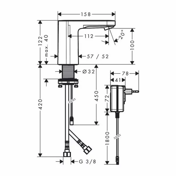 baterie-lavoar-electronica-hansgrohe-vernis-blend-alimentare-la-retea-crom-142563-2.webp