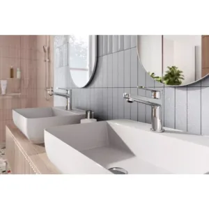 BATERIE LAVOAR SEPPIA CU VENTIL CLICK-CLACK, CROM