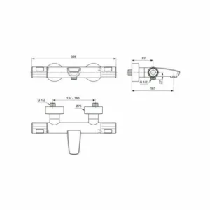 BATERIE TERMOSTATATA CADA/DUS CERATHERM T100