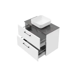 MOBILIER MO-RE 80, SUSPENDAT, 80X60X45.1 CM, DOUA SERTARE SOFT-CLOSE, FARA MANERE, ALB MAT