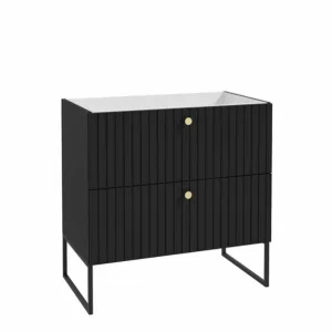 MOBILIER FUEGO 80, SUSPENDAT, 80X60X45 CM, DOUA SERTARE SOFT-CLOSE, FARA MANERE, NEGRU MAT