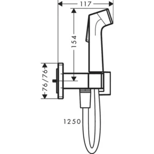 SET DUS INCASTRAT IGIENA INTIMA E CU MIXAJ, SUPORT DUS, FURTUN 1,25M, ALB MAT ( NECESITA CORP INCASTRAT 29235180)