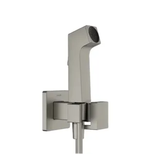 SET DUS INCASTRAT IGIENA INTIMA E CU MIXAJ, SUPORT DUS, FURTUN 1,25M, BRUSHED BLACK CHROME ( NECESITA CORP INCASTRAT 29235180)