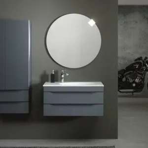 Set dulap suspendat si lavoar KolpaSan Malaya gri inchis 100 cm