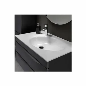 Set dulap suspendat si lavoar KolpaSan Malaya gri inchis 140 cm