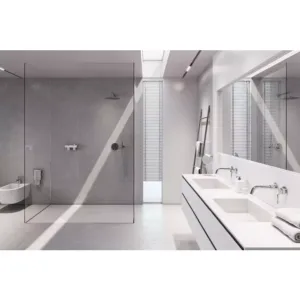 SISTEM DUS 6 IN 1 FLUSSO, BATERIE INCASTRATA 2 IESIRI, CAP DUS FIX, BRAT, PARA, FURTUN SI RACORD PENTRU BATERIE INCASTRATA, CROM