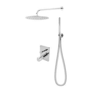 SISTEM DUS 6 IN 1 MEANDRO, BATERIE INCASTRATA 2 IESIRI, CAP DUS FIX, BRAT, PARA, FURTUN SI RACORD PENTRU BATERIE INCASTRATA, CROM